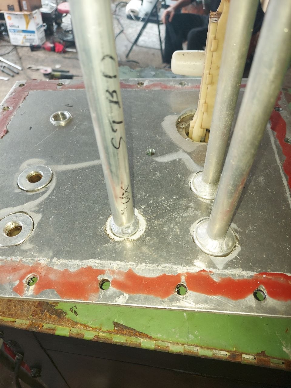 Marine engine service in progress
