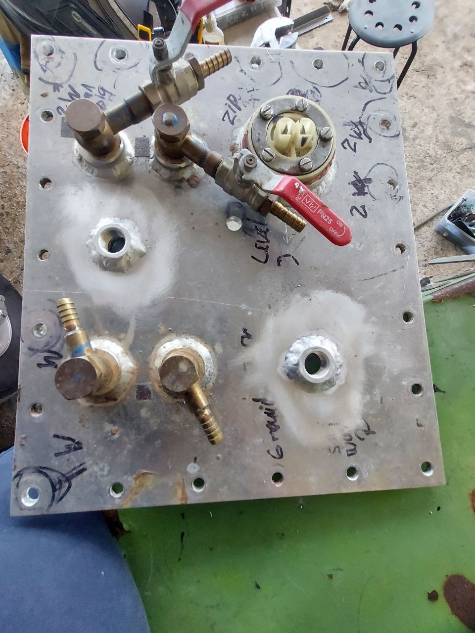 Marine engine service in progress