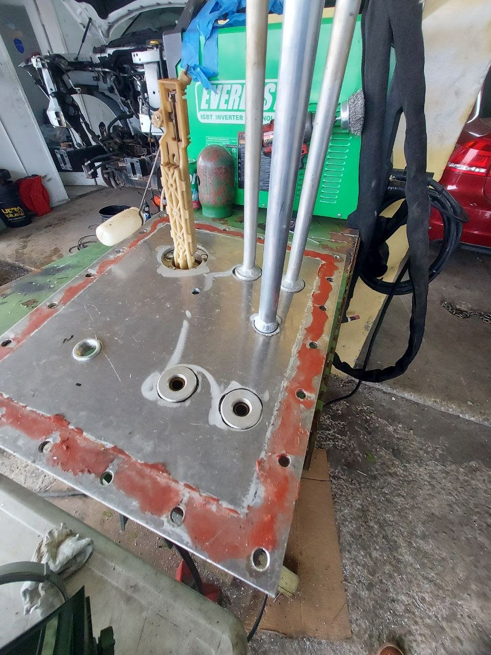Marine engine service in progress