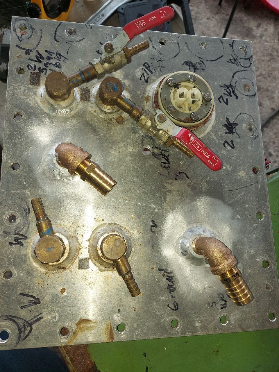 Marine engine service in progress