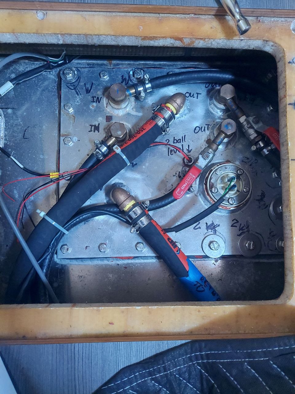 Marine engine service in progress