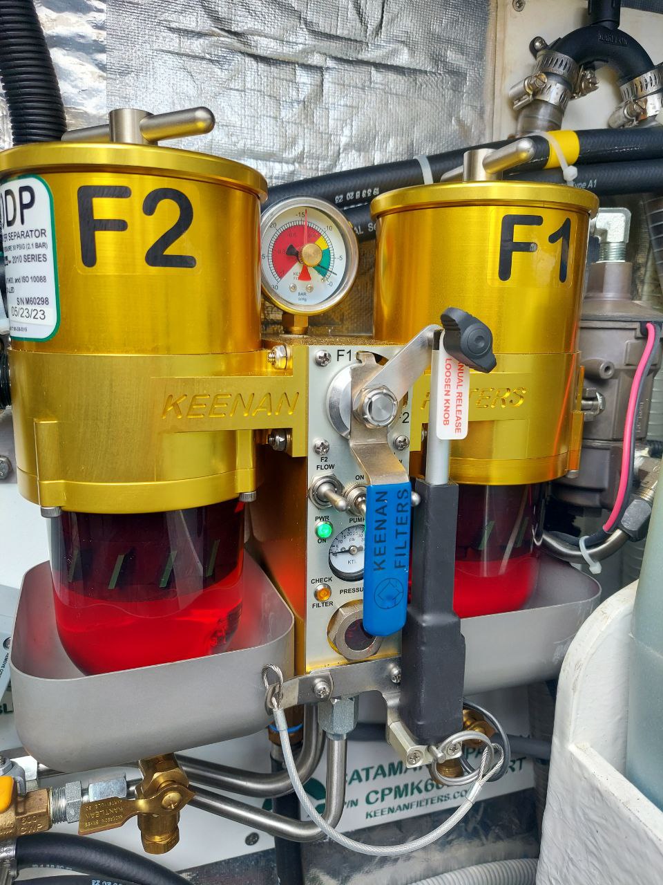 Marine engine service in progress