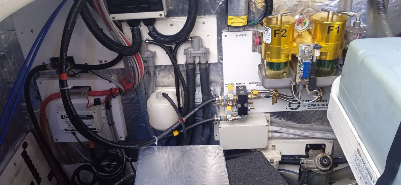 Marine engine service in progress