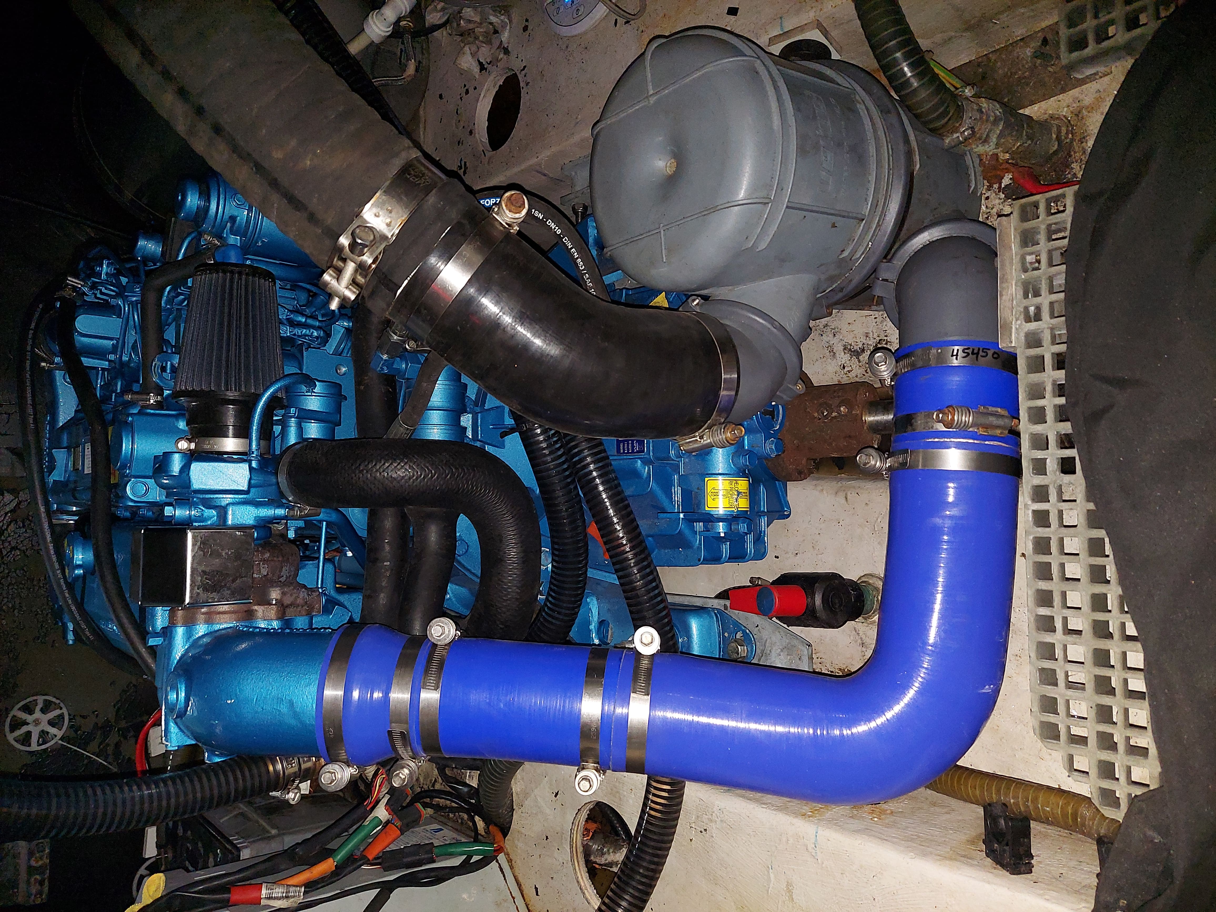Dockside engine replacement in progress