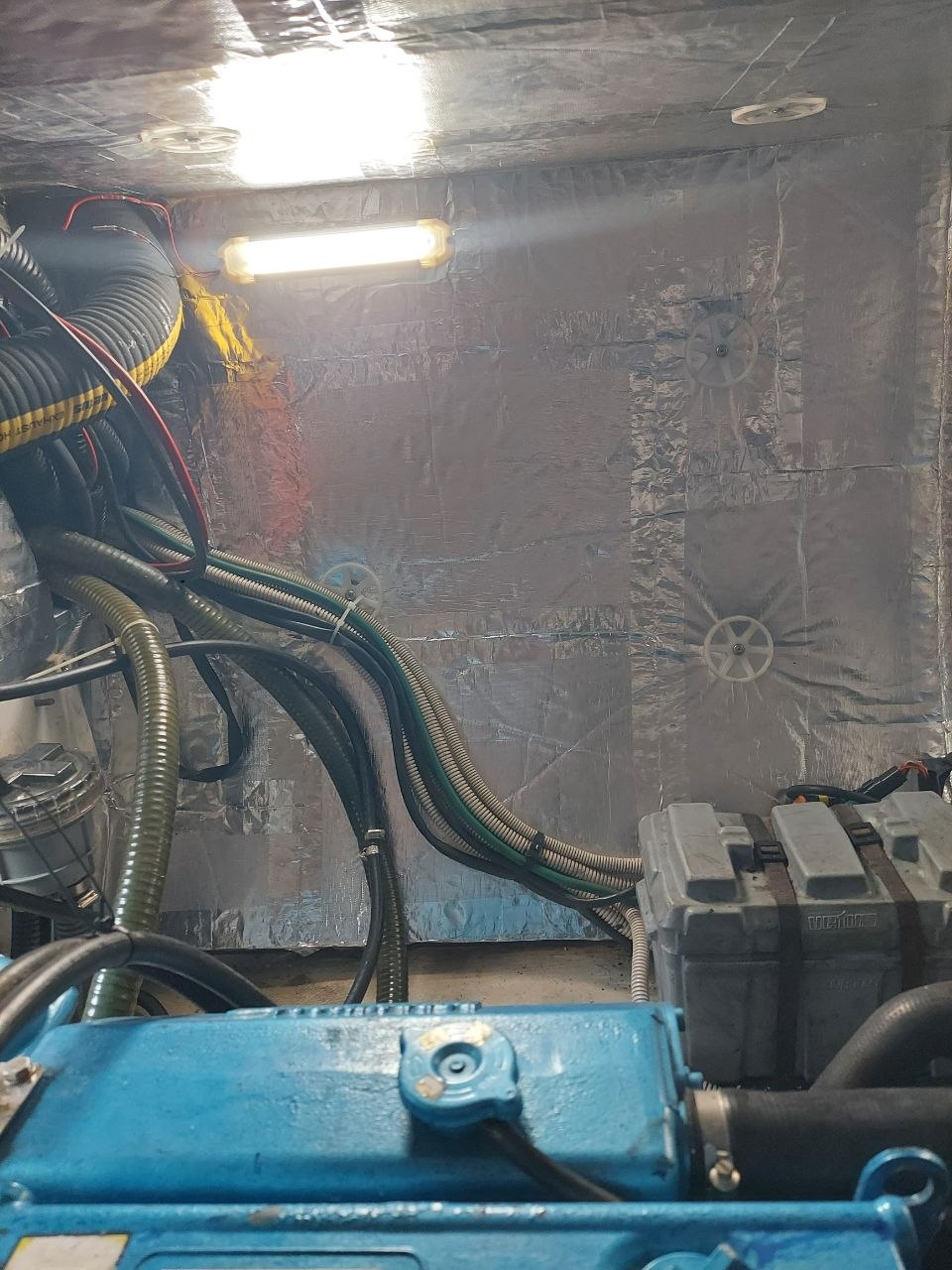 Marine engine service in progress
